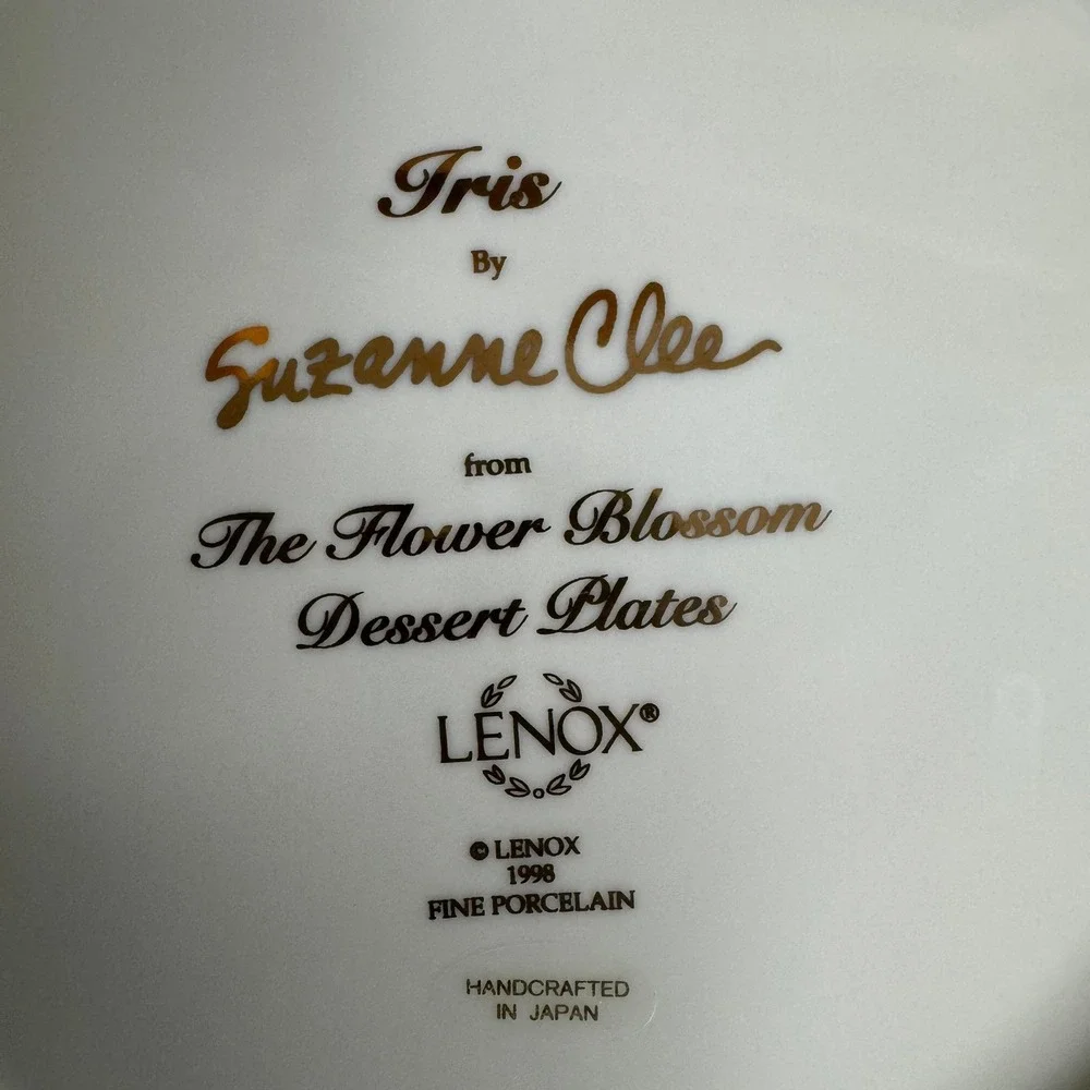 Lenox Suzanne Clee Flower Blossom Dessert‎ Plates Set of 4 Fine Porcelain 1998